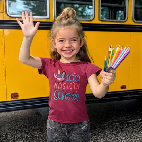 Image of 100 Days of School Shirt Girls and Kids Unicorn Heart Shirt