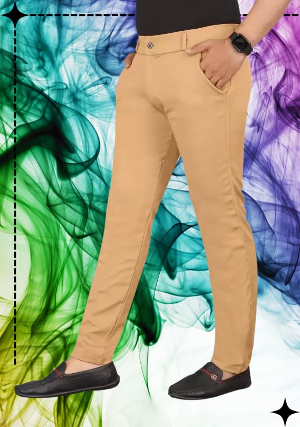 Image of Men's Slim Fit Casual Chinos Pants Stretch Cotton Trousers with Flat Front, Comfortable Everyday TS K021 Parent