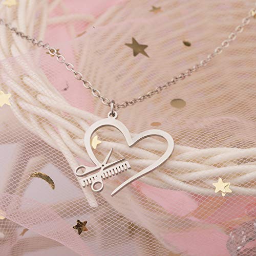 AKTAP Hairdresser Gifts Scissor Necklace Comb Pendant Necklace Gifts2