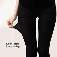 Vista 4 de Medias negras 40D para mujer, 3 pares de medias semiopacas, medias de microfibra con control superior para mujer