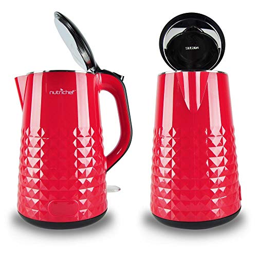 Tetera eléctrica NutriChef 1.5 litros roja miniatura 4