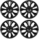 AutoBeeDen 4er-Pack Universal Radkappen für 17 Zoll Räder, 17" Radzierblenden, Radblenden (Schwarz, 17 Zoll)