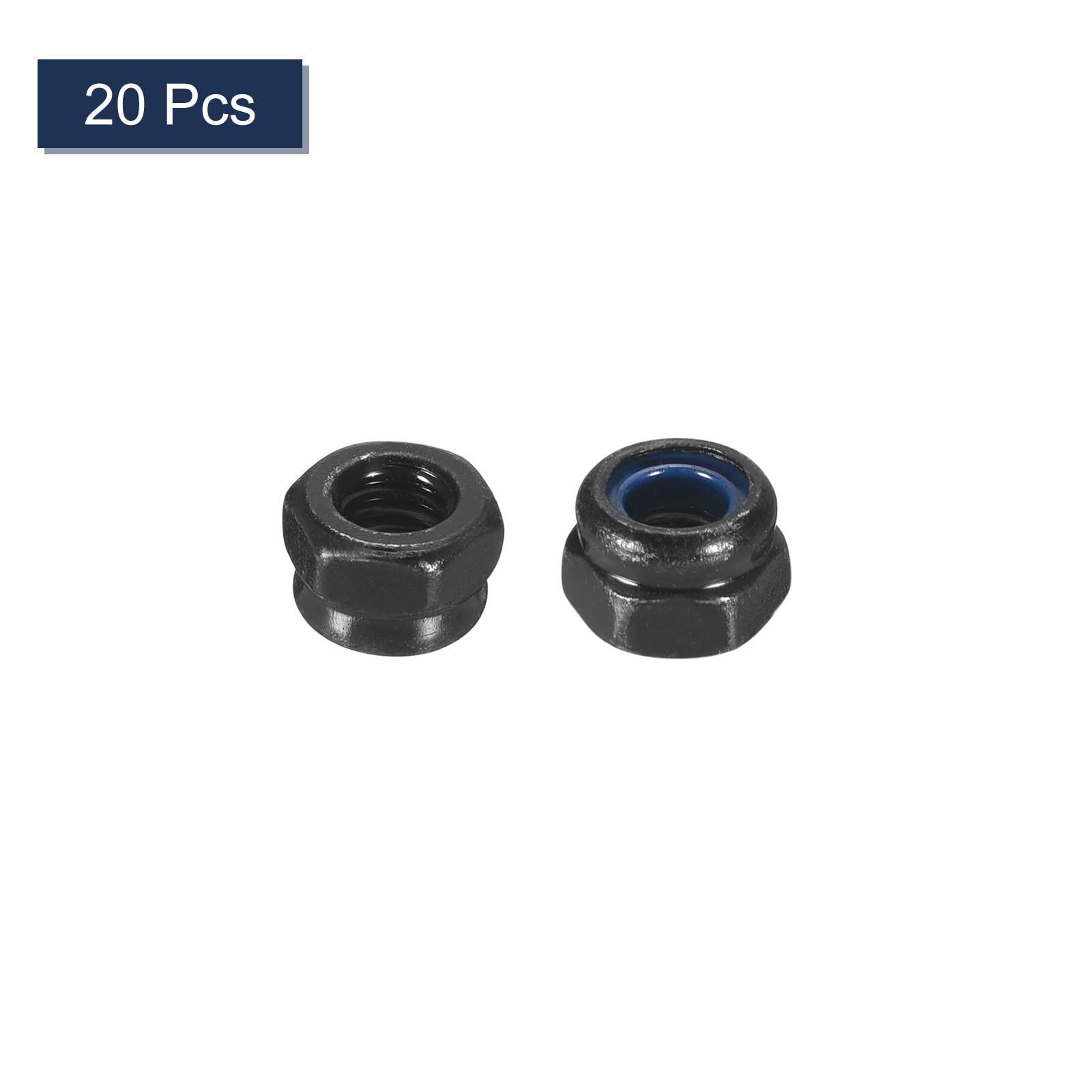 20 Écrous Auto-bloquants Nylon M4x0,7 Mm - Acier Inox 304 - Lot De 20 Pièces
