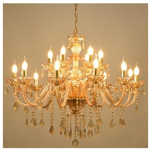 Vimatto 18-Light Crystal Chandeliers Luxurious K9 Crystal Candle Pendant Lamp Ceiling Lighting for Dining Living Room Bedroom Hallway Entry (18 Lights)