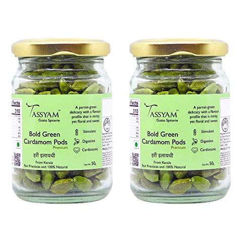 TASSYAM Premium Green Cardamoms 100 Grams Cover