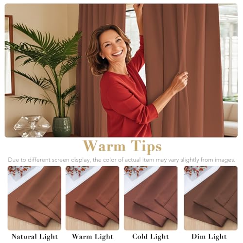Image of H.VERSAILTEX Blackout Curtains Thermal Insulated Window Treatment Panels Room Darkening Blackout Drapes for Living Room Back Tab /Rod Pocket Bedroom Draperies (2 Panels, Washed Spice, 52 x 96 Inch)