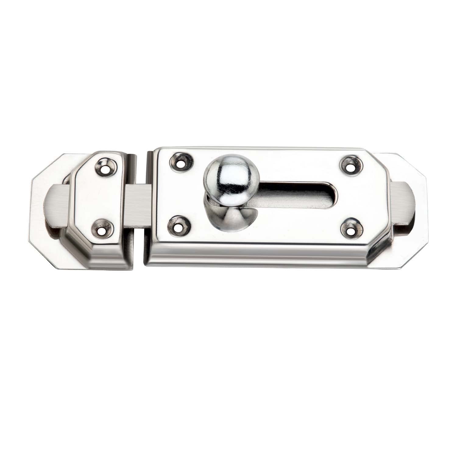 Sardar Russo 5" Black Silver Iron Bathroom Door Handle Set With Keyless Baby Latch-Tower Bolt/Push To Close Latch - Pull Handle — Amazon image 2