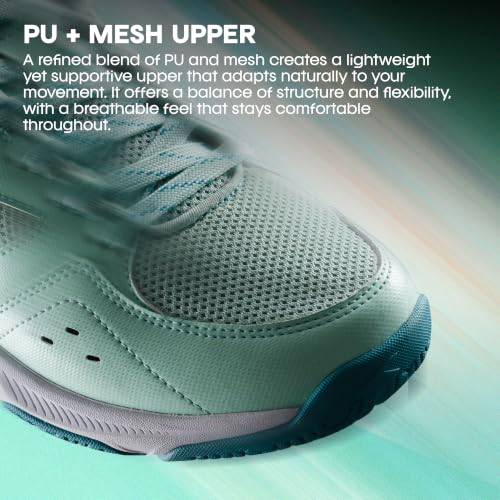 Image of HNDRD Hyperspeed Badminton Shoes (Non Marking) Indoor Sports | All-Day Comfort & Support | Cloud-Cushion Midsole | Active Grip Sole | Effortless Control (White /Crimson ; UK 7)