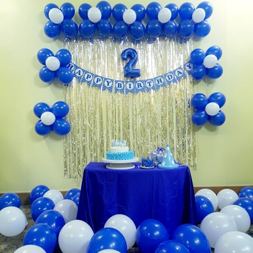 Image of Party Propz Blue And White Balloons For Decoration - 50 Pcs Blue White Balloons For Decoration | Blue's Balloon | Blue's Balloon's For Birthday Decoration | Ballon For Birthday (latex)