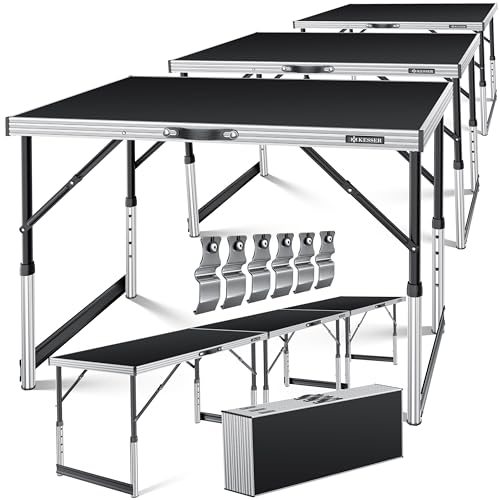 KESSER® Table Multifonctions Professionnelle 3 Pièces, 100 x 60 cm, à Tapisser 30 kg de Charge Par Pièce Avec Fonction de Rallonge, Pliante, de Brocante et d'Appoint