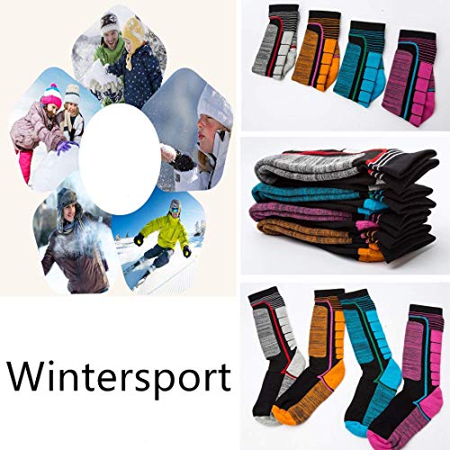 FINGER TEN Unisex Skisocken Herren Damen Kinder 2 Paar 30-35 35-40 40-45 Skistrumpf Baumwolle Sportsocken Skifahren Snowboard socken Für Mädchen Jungen,Thermosocken … – Bild 5