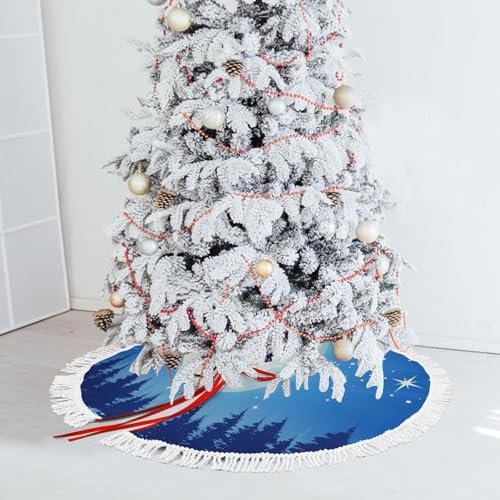 Tapis de couverture de base d'arbre de Noël pour masquer les câbles et retenir les aiguilles - 6