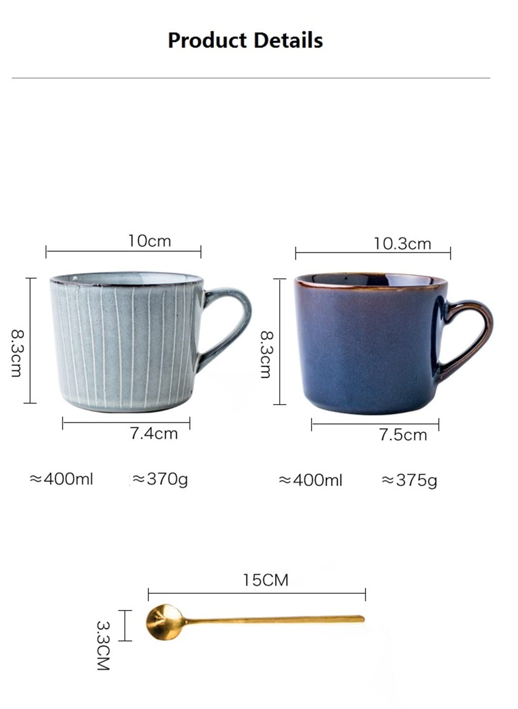 BBCBBZ 400ml europejski kubek ceramiczny kawa kreatywne biuro biuro herbata napój naczynia do picia kubek dla par prezent (D)