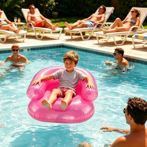 Silla inflable de PVC grueso con diseño de sofá portátil para piscina y camping 6