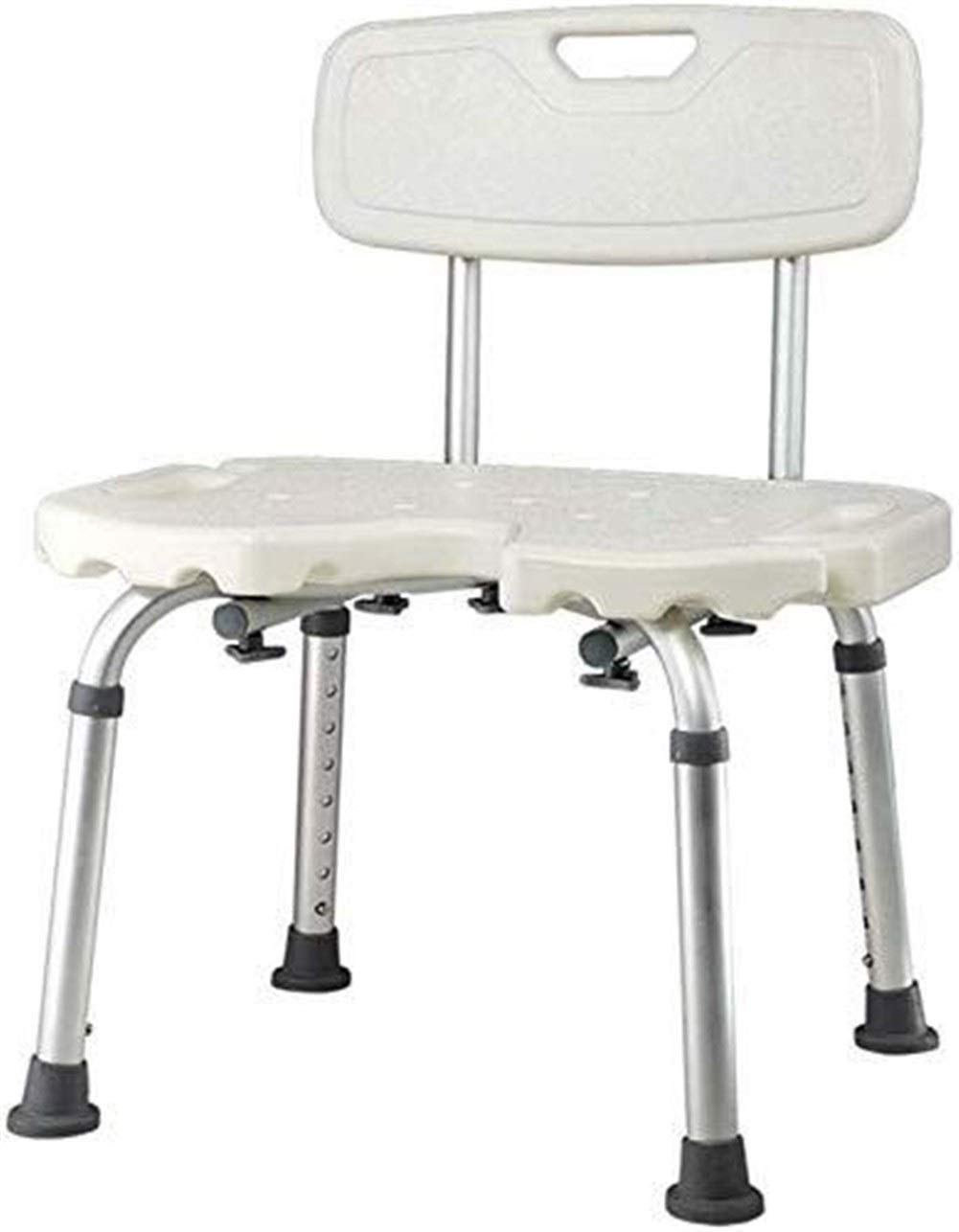 Tabouret de douche en aluminium léger réglable avec dossier