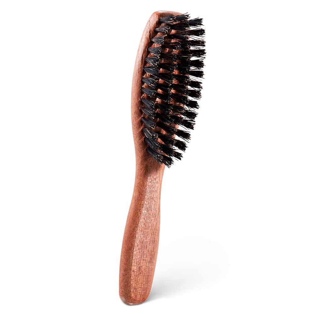 Dick Johnson Bartbürste Männer 15 cm– Wildschweinborsten mit Nylonstiften für Bartpflege & Styling – Holzbürste für langen Bart & Vollbart – Bart Kamm Set Ergänzung – Handgefertigt in Spanien