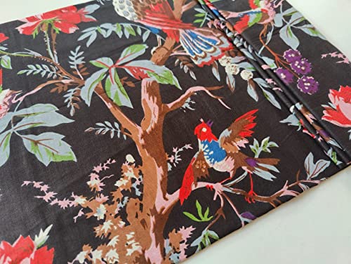 Image of Floral Printed Cotton Fabric Cloth Hand Block Print Fabric Women Material Running Jaipuri Hand Block Printed Women Dress Material Kurtis Natural 44 inch Inches Width 2.5 Meter (Pattern 33)
