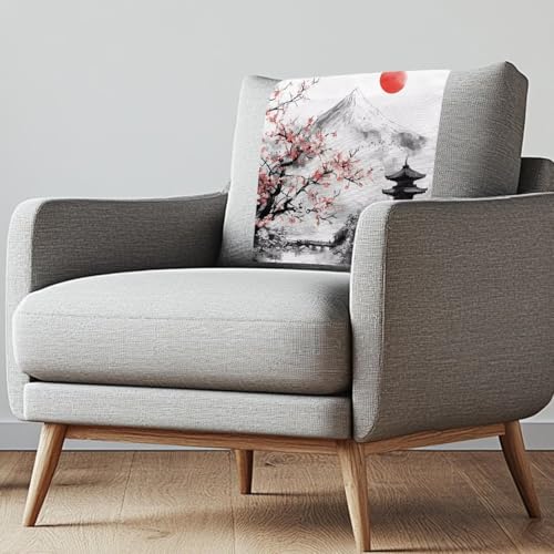 Xsehusvy Landscape Headrest Cover for Recliner, Washable Fabric Sofa Protector for Head Rest, Water Resistant Couch Slipcove, Theater Seat Loveseat Decor, Easy to Install & Soft