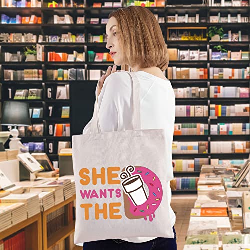 WZMPA Donuts and Coffee Cosmetic Makeup Bag Donuts Lover Gift She Wants The Donuts Makeup Zipper Pouch Bag for Friend Family She Wants The TG - Image 3