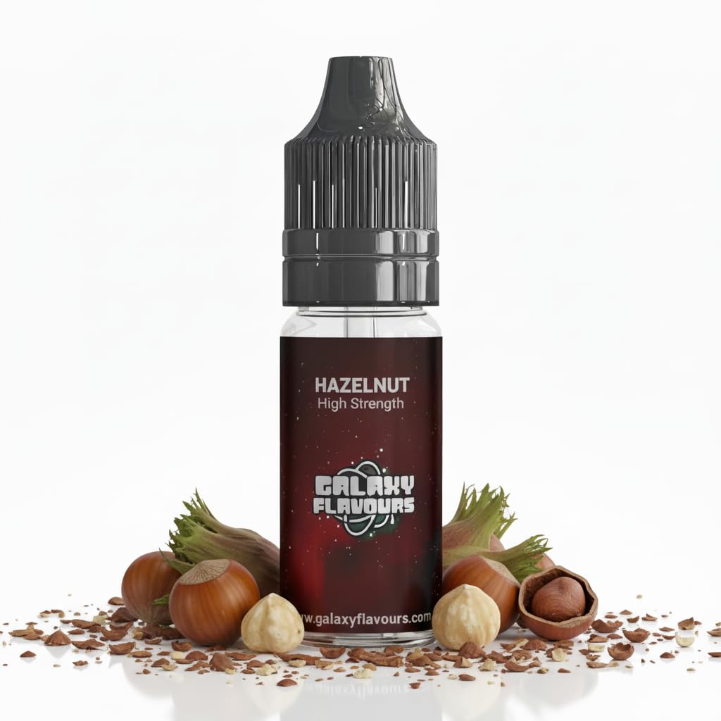 Hazelnut Food Flavouring Drops 10ml - Premium Rich Nutty Extract for Professional Baking & Luxury Hazelnut Beverages - High Strength Food Grade Concentrate by GALAXY FOOD FLAVOURS