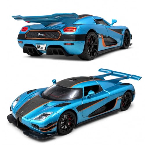 Image of 1:24 Scale Koenigsegg One:1 Diecast Model Car with LED Lights & Engine Sound | Premium Metal Body | Openable Doors via Roof Button | Realistic Collectible Toy for Kids & Adults-Green