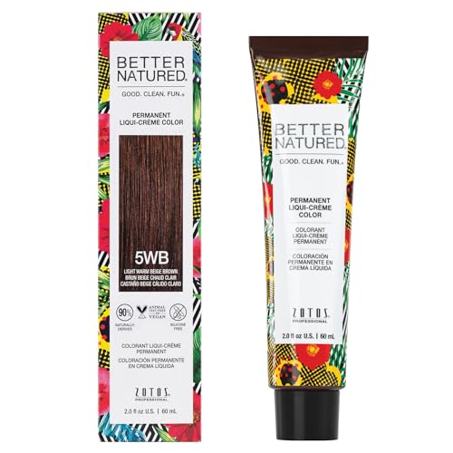Better Natured Permanent 5WB Light Warm Beige Brown Hair Color Dye - Naturally-derived, Vegan & 100% Gray Coverage that Lasts up to 8 Weeks