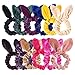 12 Pack Hair Scrunchies Velvet Scrunchy Bobbles Elastic Hair Bands (12pcs mix bunny velvet scrunchie)