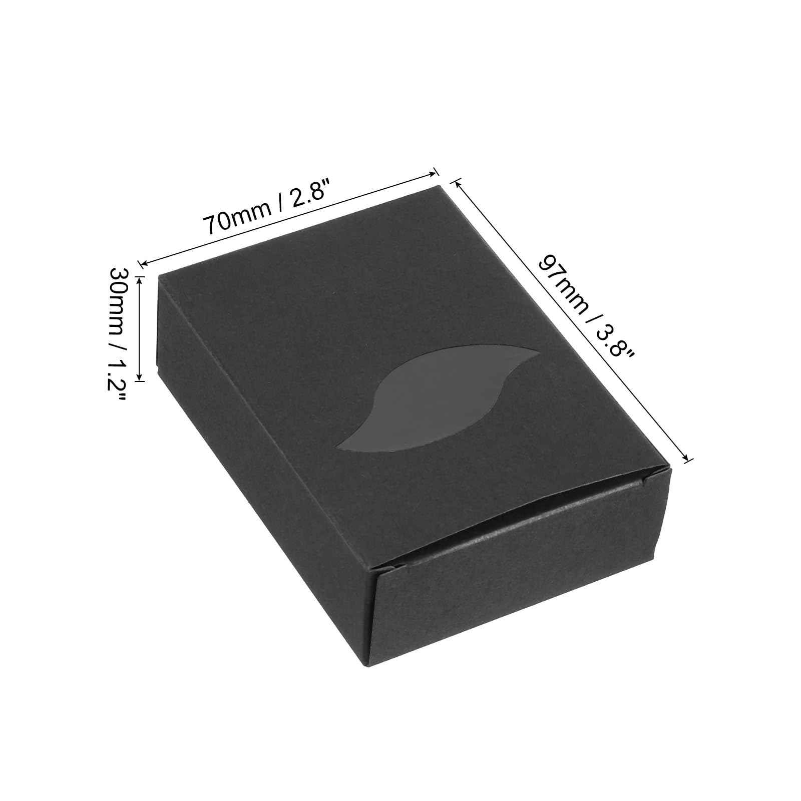 PATIKIL 30-Pack Soap Boxes With Window – 4x3x1 Inch, Black Paper & PVC, DIY Craft Packaging - View #8
