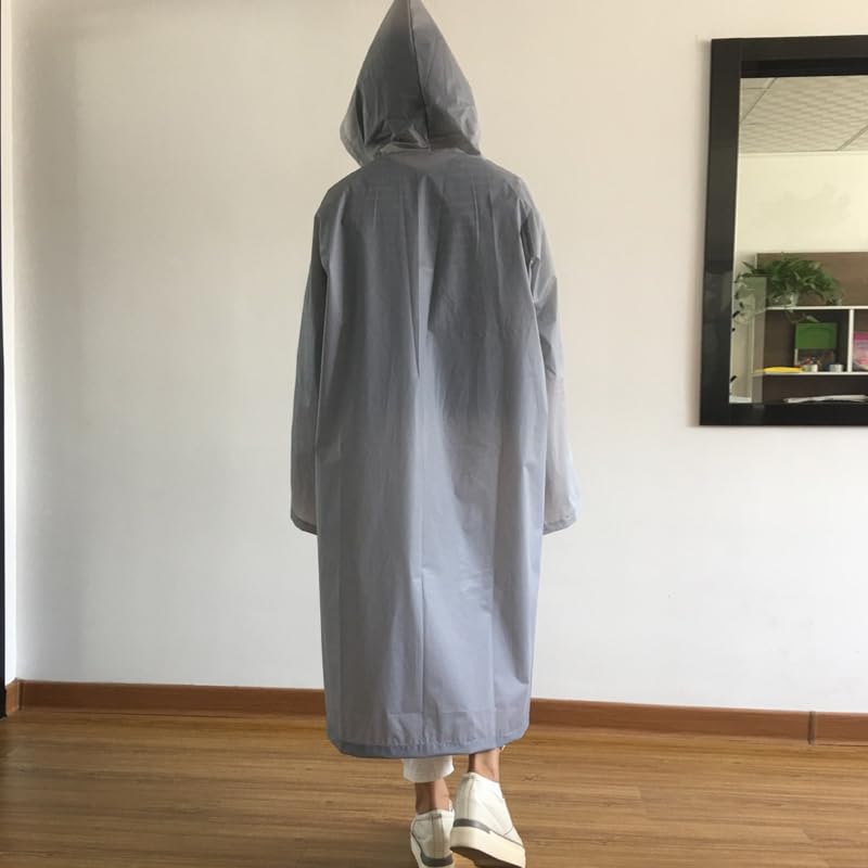 Reusable Thicken Rain Poncho Raincoat with Hood for adults- Portable Waterproof Plastic Snap Raincoat
