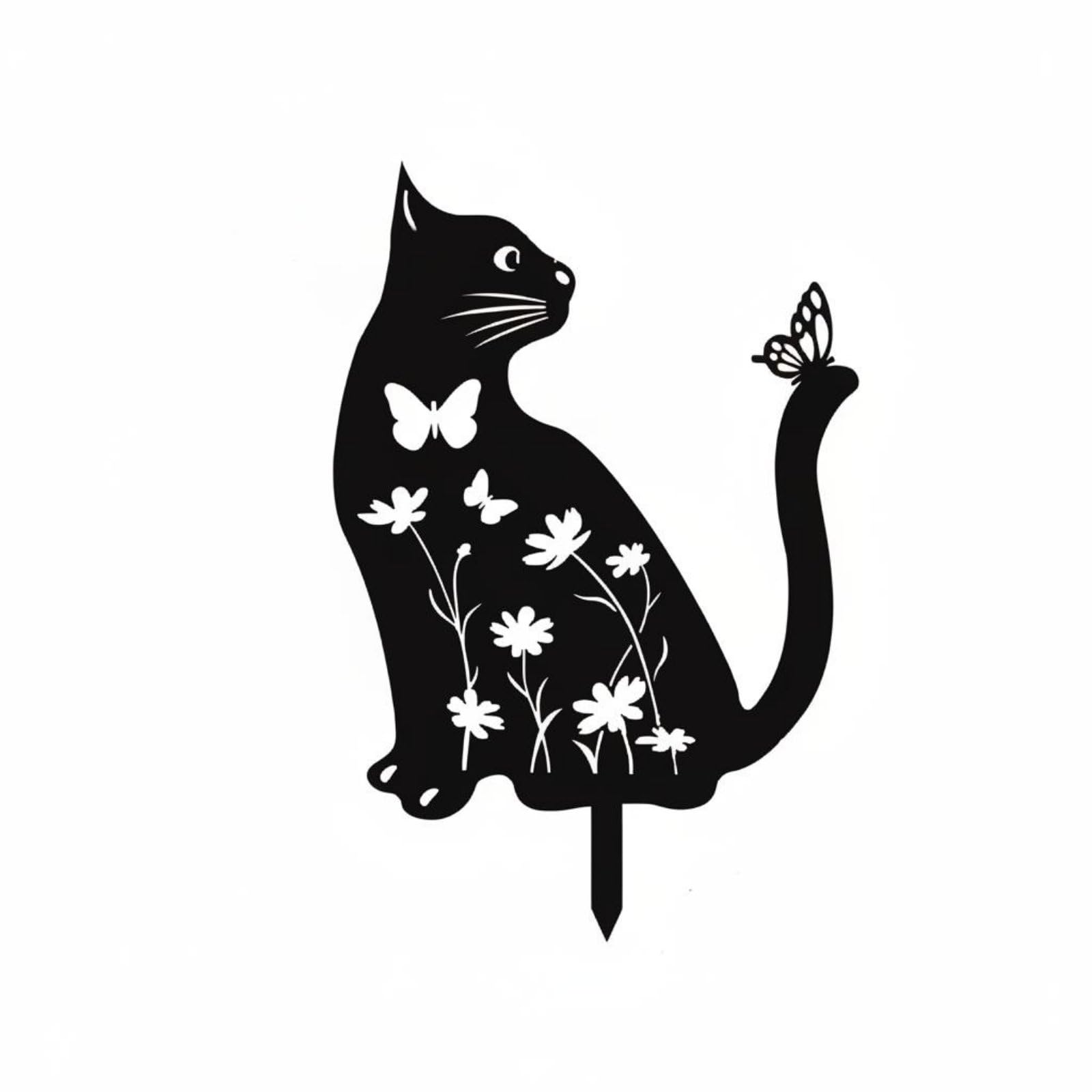 Wrought Iron Creature Outline Garden Stake Weatherproof Metal Creature Lawn Decoration Anti-Rust Hollow-Out Cat Yard Art Long-Lasting for Dog Lovers, Flower Bed, Patio, Pathway, Cat a-image-38