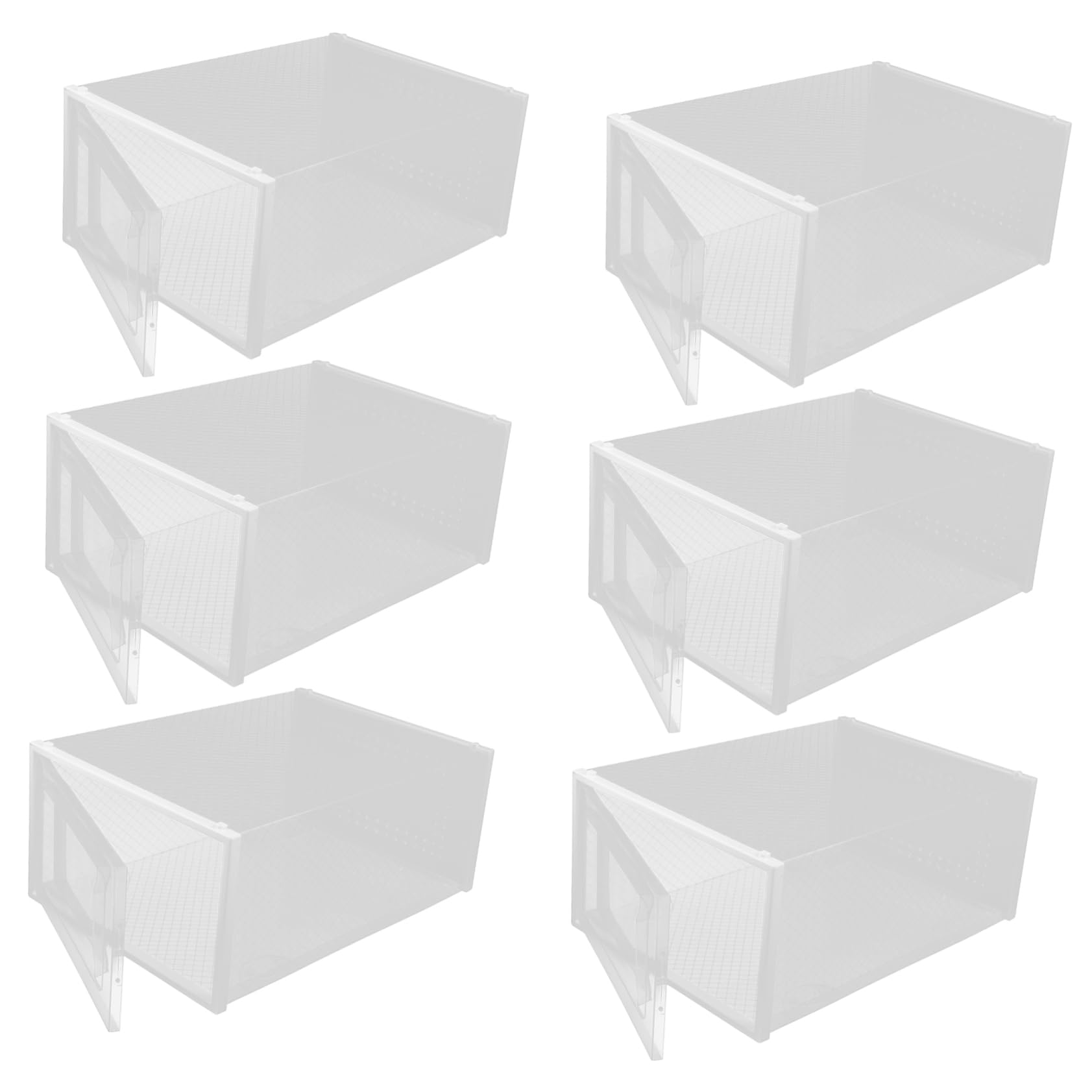 Ciieeo 6 Cajas caja de zapatos transparente cajas de zapatos del gabinete cajas de almacenamiento de cajas almacenaje cajas de almacenaje estantes para estantería