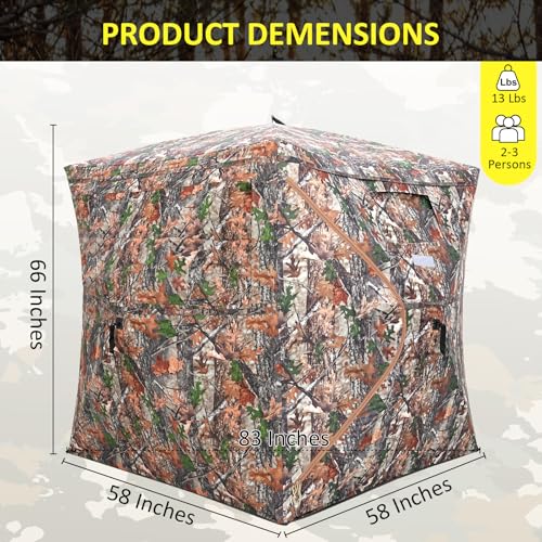Itefdtutne Portable Hunting Blind 270° See Through With Carrying Bag thumb #5