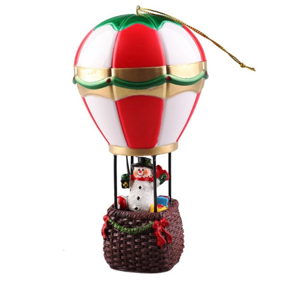 CTRLZS Resin Ornaments Glowing Santa Claus Hot Air Balloon Decorative Ornaments