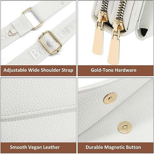 Handytasche zum Umhängen Kleine Handy Umhängetasche Damen PU Leder Handytasche mit Geldbörse zum Umhängen Crossbody Schultertasche mit Kartenfächer, Verstellbarem Schultergurt (Weiß) – Bild 6