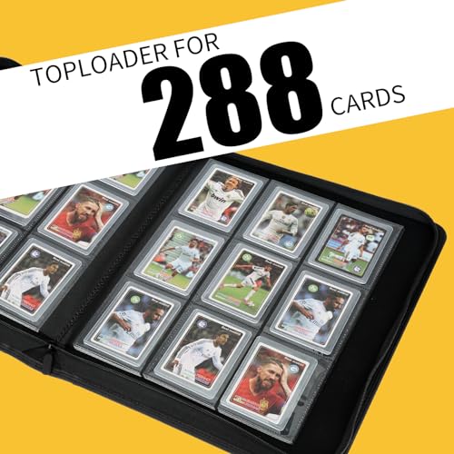 Image of Toploader Binder,Toploader Hard Cases, 9-Pocket Pages Sleeves Hold up 288 Cards.Toploader Card Binder with Sleeves for inch3x4 inch rigid,Card Holder(blue)