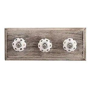 Indian-Shelf Wood Wall Hangings- Silver Wall Hangers- Dot Wall Hooks- Hanger for Door- Hooks for Hanging- Key Chain Holders for Wall Stylish- Cloth Hanger- Door Hanger- Robe Hooks- 4 Pack [4 Inch]