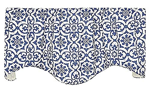 Decorative Things Valances for Windows, Kitchen, Living Room Treatments, Blue Valances Lined...