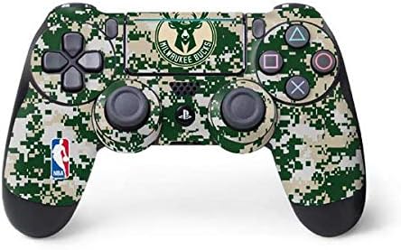 Skinit Decal Gaming Skin Compatible with PS4 Pro/Slim Controller - Officially Licensed NBA Milwaukee Bucks Camo Digi Design