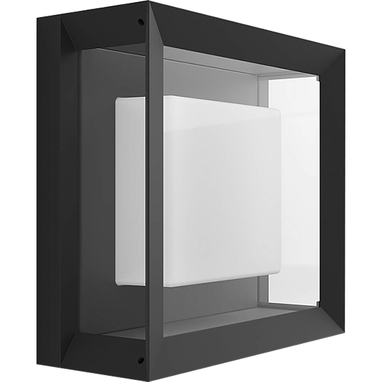 Philips Hue White & Color Ambiance Econic Outdoor Wandleuchte (1.140 lm), dimmbare Wandlampe für das Hue Lichtsystem mit 16 Mio. Farben, smarte Lichtsteuerung über Sprache oder App, schwarz