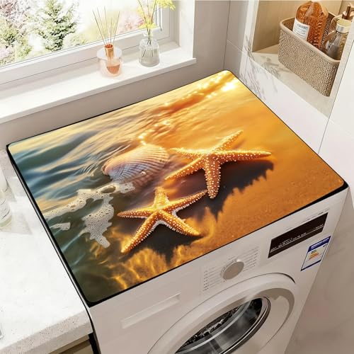 Image of Washer and Dryer Covers for the Top, Non-slip Dryer Top Protector Mat, Dust-proof Washing Machine Cover, 23.6 inch x 19.7 inch (Starfish, 23.6 inch x 19.7 inch)