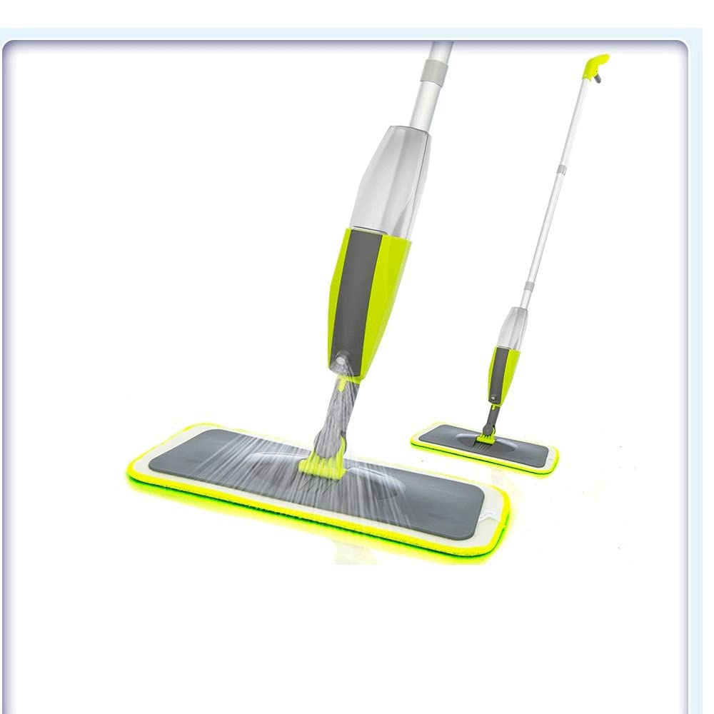 fregona El trapeador de la manija de 360 ​​Grados del Piso de Spray es Adecuado for la Cocina doméstica, Compuesto de Madera de Teja de Madera, Limpieza Plana de Limpieza Plana mop