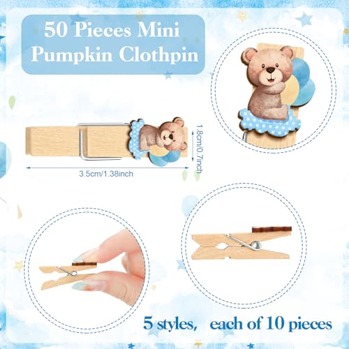 Image of Patelai 321 Bearly Wait Baby Shower Decorations Blue Bear Party Supplies Bearly Wait Baby Shower Games 5 Set Don't Say Serves 50 Guests for Blue Bear Gender Reveal Birthday Party Decorations Supplies