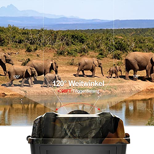 Hieha Wildkamera 30MP/4K WiFi , 0,2s Schneller Bewegungsmelder, 120° Weitwinkel, 44Infrarot-LEDs HD-Nachtsichtkamera… – Bild 6