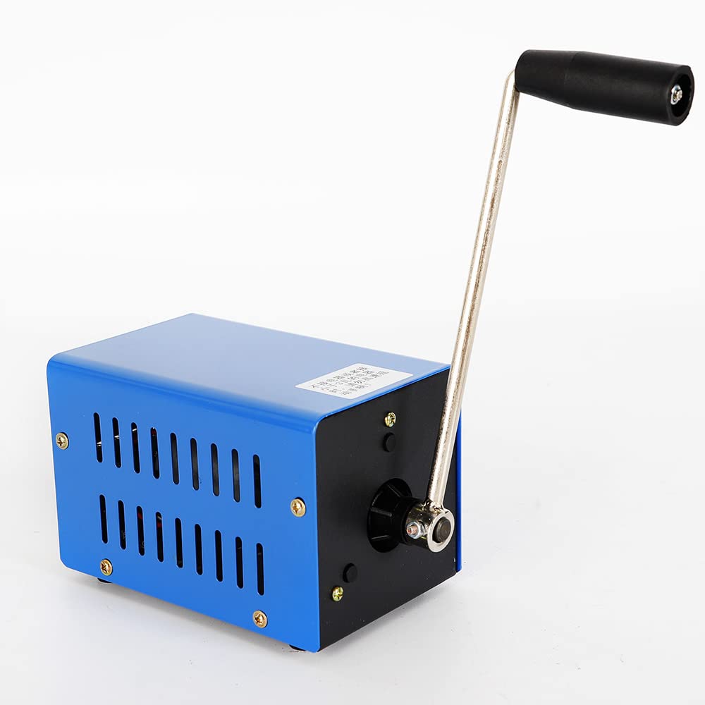 Generador de manivela de mano para exteriores, cargador USB, batería de supervivencia de emergencia al aire libre, 2000 rmp/min, color azul