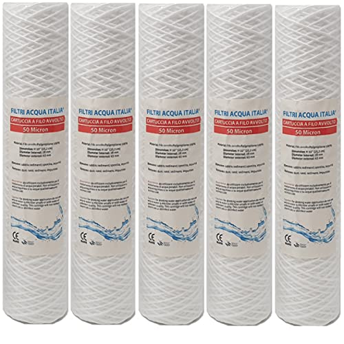 Filtres à eau Italie Cartouches filtrantes fil enroulé 10" 50 microns, lot de 6 Cover