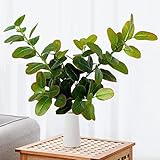 Artificial Ficus Elastica Plant Stems Rubber Tree Long Fig Leaves Branches Houseplant for Home Offic