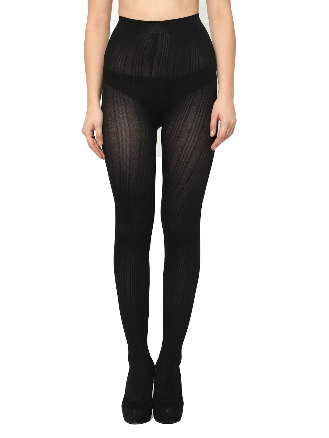 Da Intimo Black High Waist Semi-Sheer Stocking