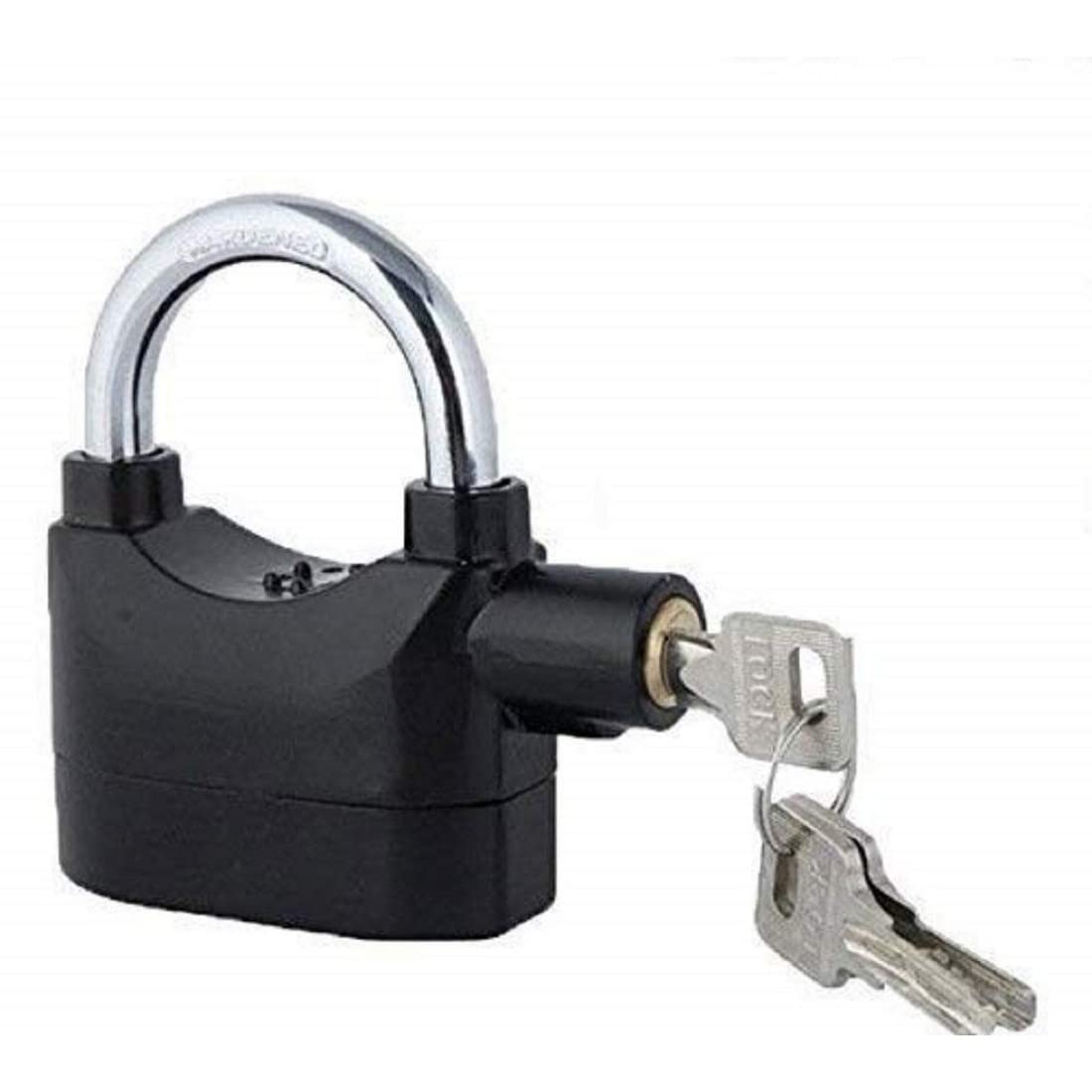 Kechen 11 db Steel Security Anti-Theft Siren Alarm Lock Motor for Home, Bike, Shop, Garage Padlock with Smart Motion Sensor (Black)