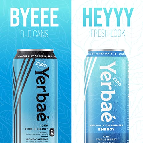 Yerbae Energy Beverage - Iced Triple Berry, 0 Sugar, 0 Calories, 0 Carbs, Energized By Yerba Mate, Plant-Based, Healthy Alternative To Sugary Energy Drinks, 16Oz Cans (12 Pack) #TOP6