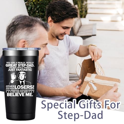 Grifarny Step Dad Fathers Day Gift from Daughter, Son - Christmas, Birthday Gifts for Stepdad, Bonus Dad, Stepfather - You Are a Really Really Great Stepdad Tumbler Cup 20oz